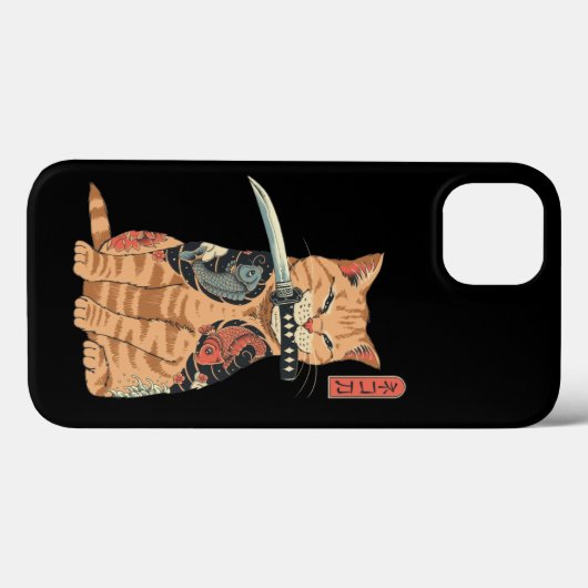 Japanse Samurai Cat iPhone 13 Hoesjes (Achterkant (horizontaal))