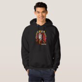 Japanse Samurai Cat Warrior Eye patch in Traditio Hoodie (Voorkant volledig)