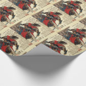 Japanse Samurai Cool Oriental Classic Warrior Art Cadeaupapier (Hoek)