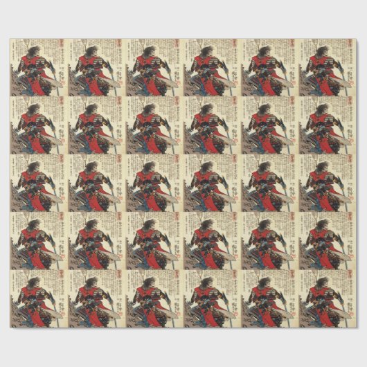 Japanse Samurai Cool Oriental Classic Warrior Art Cadeaupapier (Vlak)