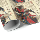 Japanse Samurai Cool Oriental Classic Warrior Art Cadeaupapier (Rol Hoek)