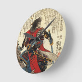 Japanse Samurai Cool Oriental Classic Warrior Art Ronde Klok (Hoek)