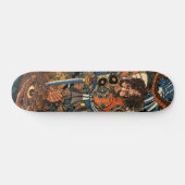 Japanse Samurai doodt een enorme python Persoonlijk Skateboard (Horizontaal)