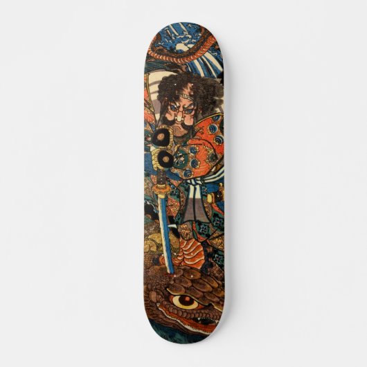 Japanse Samurai doodt een enorme python Persoonlijk Skateboard (Voorkant)