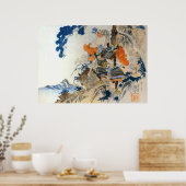  Japanse Samurai draagt zijn paarden mee Poster (Keuken)