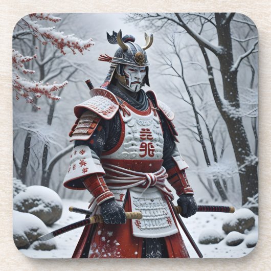 Japanse Samurai drankondhoudende coaster Bier Onderzetter (Voorkant)