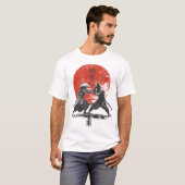 Japanse Samurai Duel Art | Warrior Battle Print | T-shirt (Voorkant volledig)