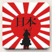 Japanse Samurai en vlag van Japanse Drinkkust Drankjes Onderzetter (Voorkant)