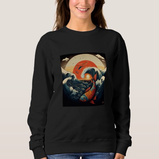 Japanse Samurai esthetische Koi Vis 1 Trui (Voorkant)