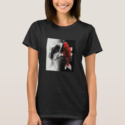 Japanse Samurai Esthetische Koi Vis T-shirt (Voorkant)