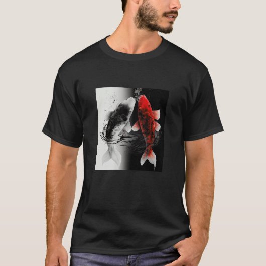 Japanse Samurai Esthetische Koi Vis T-shirt (Voorkant)