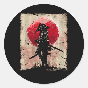 Japanse Samurai Fighter Ronde Sticker