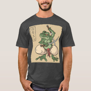 Japanse Samurai Frog Warrior Bushido Code Katana T-shirt