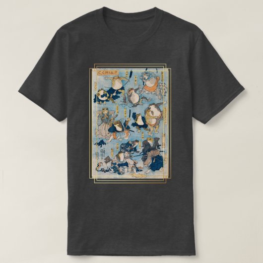 Japanse Samurai Frogs Anime Manga DarkAcademia Vi T-shirt (Design voorkant)
