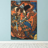 Japanse Samurai-gevechtspython Canvas Afdruk (Insitu (Houten vloer))
