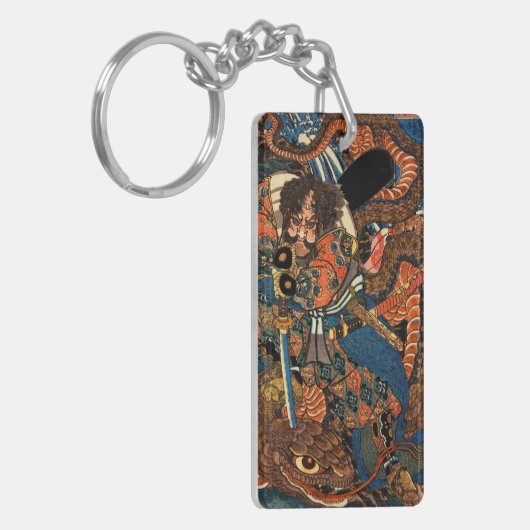 Japanse Samurai-gevechtspython Key Ring Sleutelhanger (Voorkant Links)