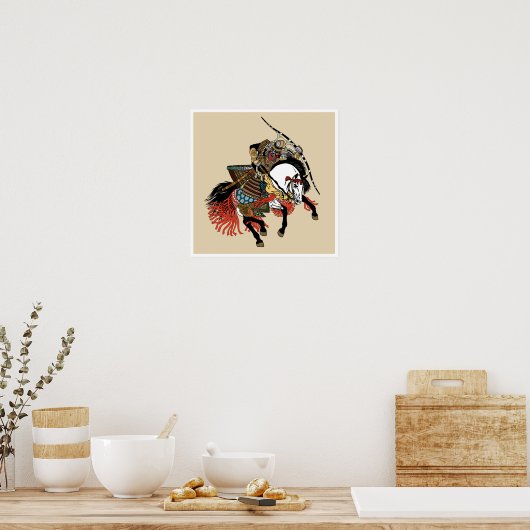 Japanse samurai horseman poster (Keuken)