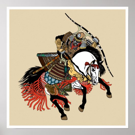 Japanse samurai horseman poster (Voorkant)