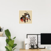 Japanse samurai horseman poster (Thuiskantoor)