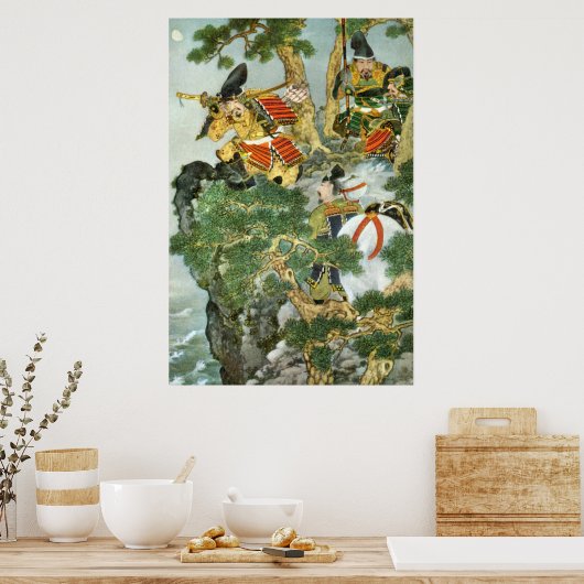 Japanse Samurai in de boom Poster (Keuken)