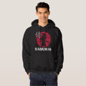 Japanse Samurai in Pet Bushido Rising Sun Hoodie (Voorkant volledig)