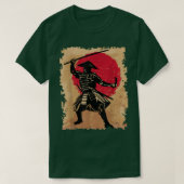 Japanse Samurai in Pet Bushido Rising Sun Japan W T-shirt (Design voorkant)