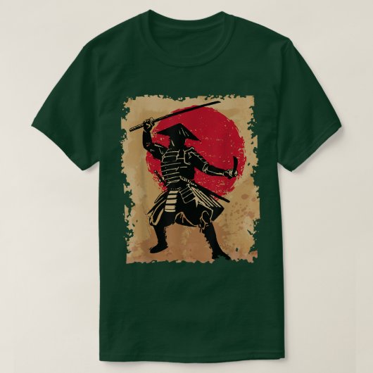 Japanse Samurai in Pet Bushido Rising Sun Japan W T-shirt (Design voorkant)