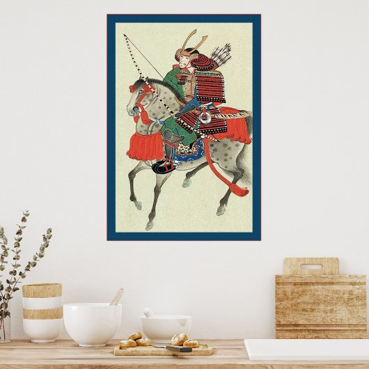 Japanse Samurai ~  Japanse druk Poster (Keuken)