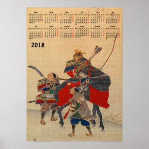 Japanse Samurai, kalender 2018 Poster