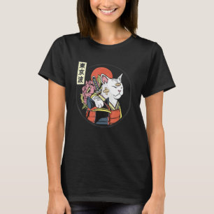 Japanse Samurai Kat Japan Esthetisch Zon Vlag Japa T-shirt