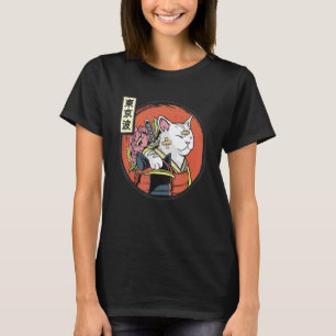 Japanse Samurai Kat Japan Esthetisch Zon Vlag Japa T-shirt