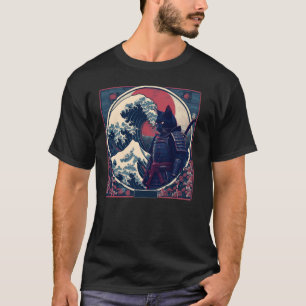 Japanse Samurai Kat Retro Vintage Golf van Kanagaw T-shirt