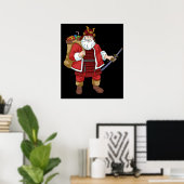 Japanse Samurai-kerstman kerstman Santa Claus Poster (Thuiskantoor)