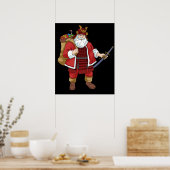 Japanse Samurai-kerstman kerstman Santa Claus Poster (Keuken)
