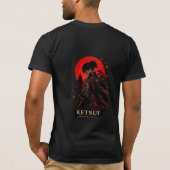 Japanse Samurai KETSUI Warrior Grafische T-Shirt (Achterkant)