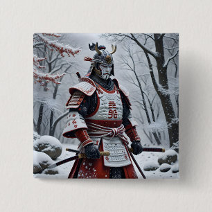 Japanse Samurai-knop Vierkante Button 5,1 Cm