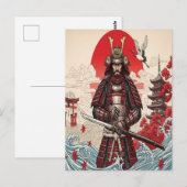 Japanse Samurai Krijger Briefkaart (Voorkant / Achterkant)
