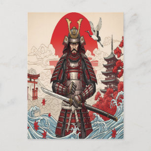 Japanse Samurai Krijger Briefkaart