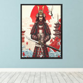 Japanse Samurai Krijger  Canvas Afdruk (Insitu (Houten vloer))