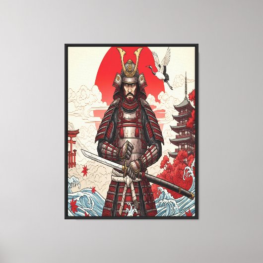 Japanse Samurai Krijger  Canvas Afdruk (Voorkant)