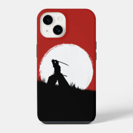 Japanse Samurai Krijger Silhouet Zon Hoesje voor T iPhone 14 Hoesje