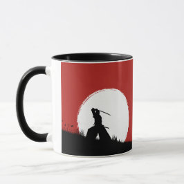 Japanse Samurai Krijger Silhouet Zon Koffiemok Mok