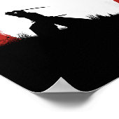 Japanse Samurai Krijger Silhouet Zon Poster Kunst (Hoek)