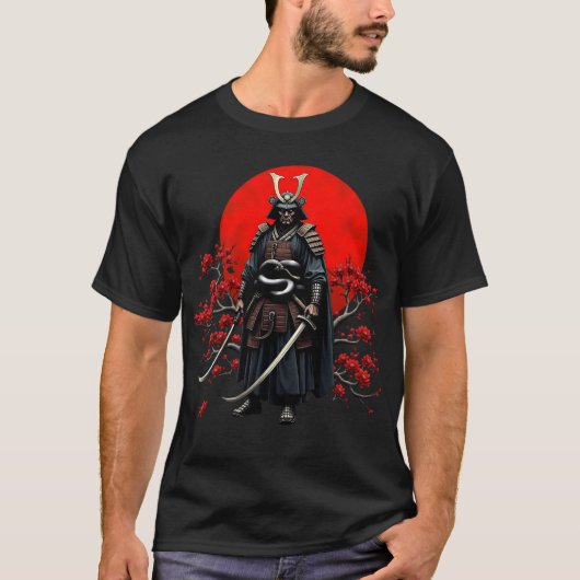 Japanse Samurai Krijger T-Shirt (Voorkant)