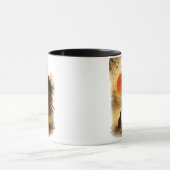  Japanse Samurai Krijger & Zwarte Kat Koffie  Mok (Midden)