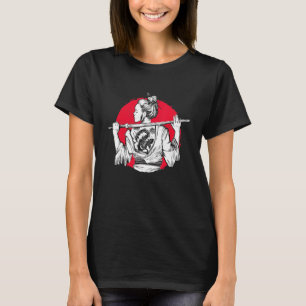Japanse Samurai Meisje met Draak Tatoeage Kunst op T-shirt