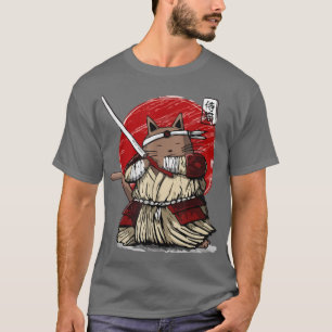Japanse Samurai Ninja Cat Kawaii Tattoo Mannen Vro T-shirt