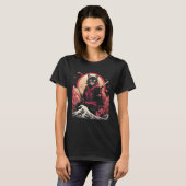 Japanse Samurai Ninja Cat Retro Tattoo Graphic 26 T-shirt (Voorkant volledig)