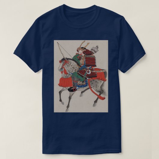 Japanse Samurai op Horseback T-shirt (Design voorkant)