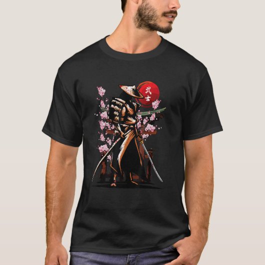 Japanse Samurai Ronin Bushido Warrior Retro Japan T-shirt (Voorkant)